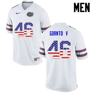 Men's Florida Gators #46 Harry Gornto V NCAA Nike White USA Flag Fashion Authentic Stitched College Football Jersey FPY3162ZR